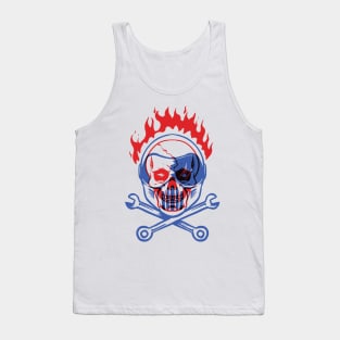 Skull Biker Fire/ Flame Tank Top